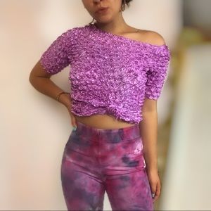💜⚡️ Y2K Purple Popcorn Top 💜⚡️